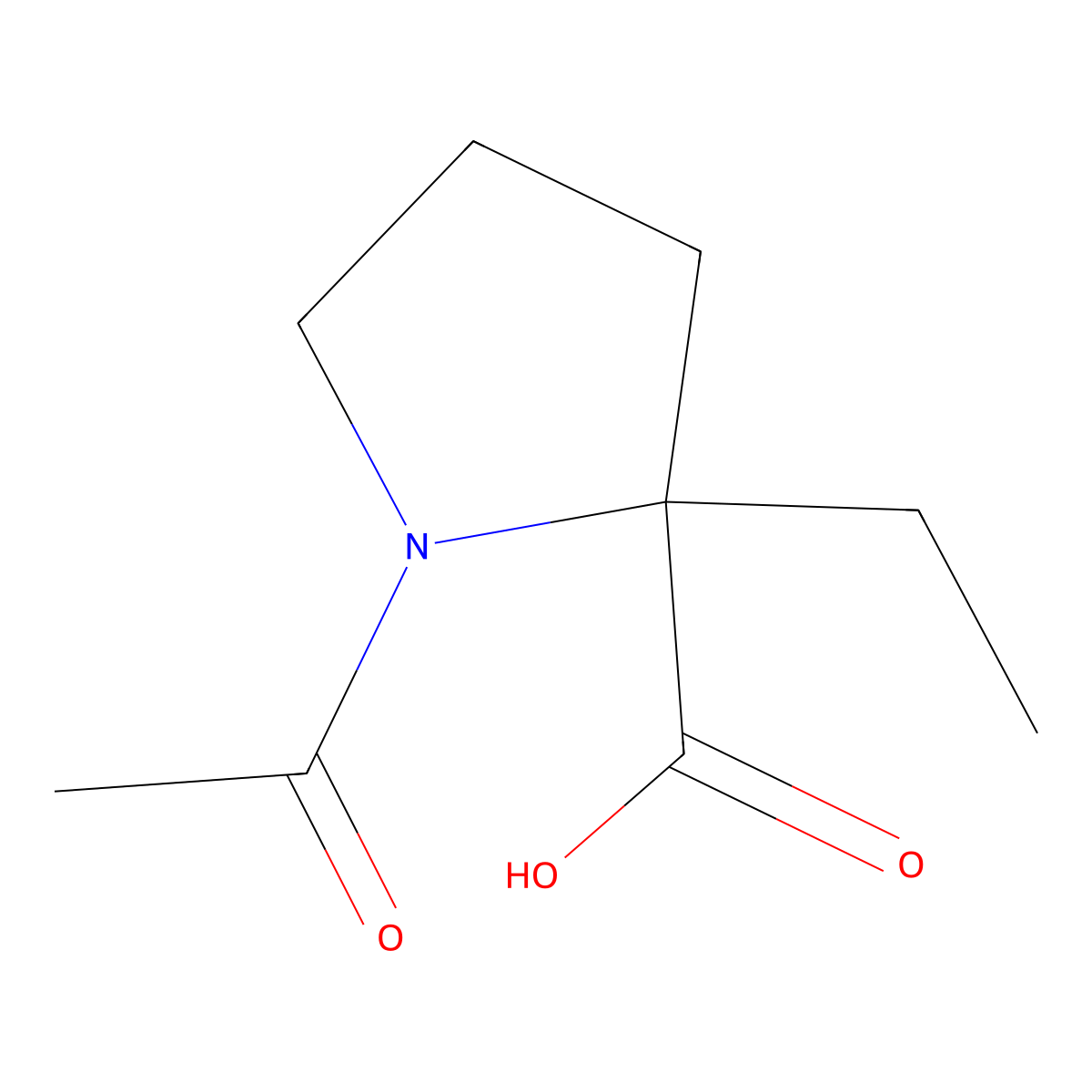 1-Acetyl-2-ethylpyrrolidine-2-carboxylic acid molecular structure, CAS 1549438-20-1
