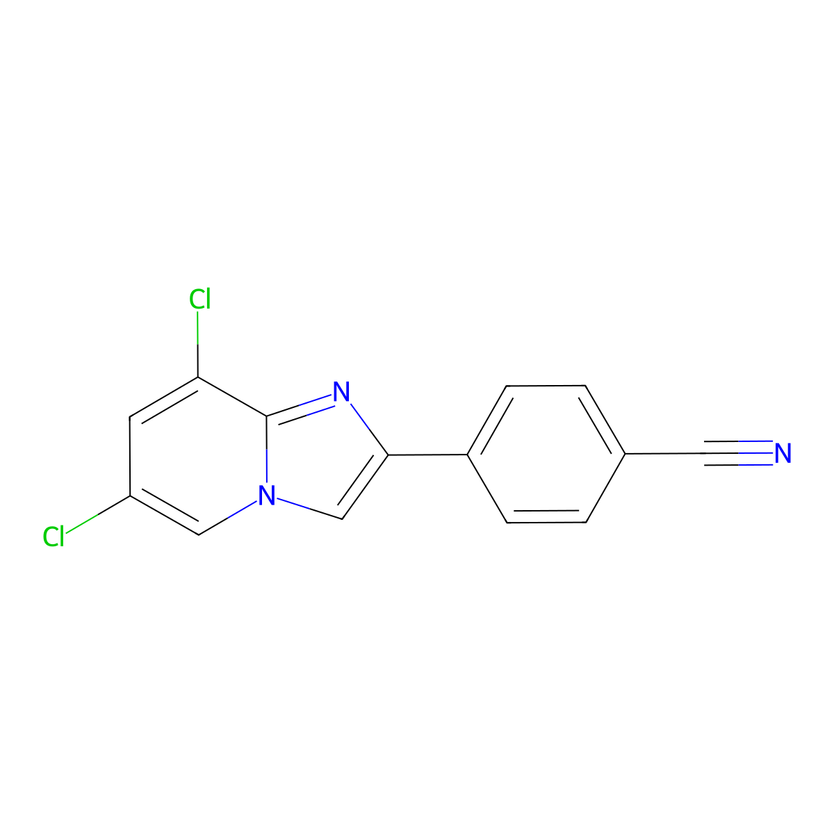 4-(6,8-Dichloroimidazo[1,2-a]pyridin-2-yl)benzonitrile molecular structure, CAS 1549443-30-2