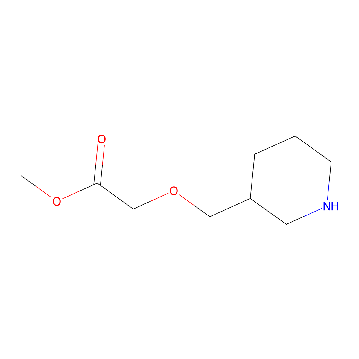 Methyl 2-[(piperidin-3-yl)methoxy]acetate molecular structure, CAS 1549449-32-2