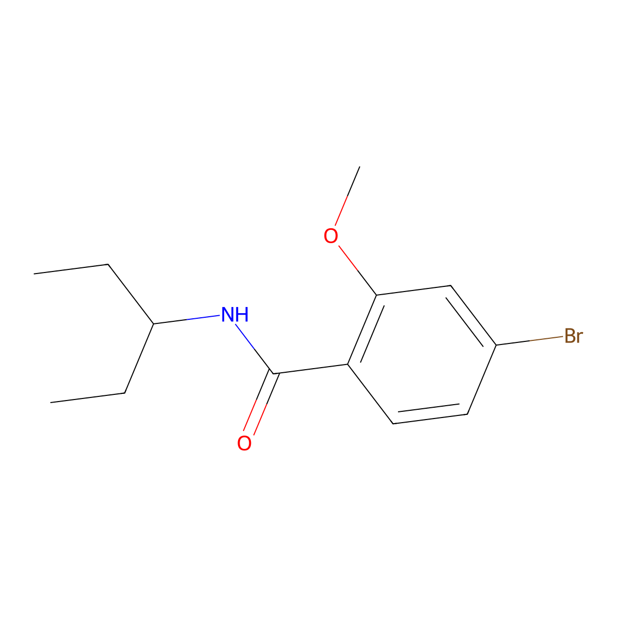 4-Bromo-N-(1-ethylpropyl)-2-methoxybenzamide molecular structure, CAS 1549483-66-0