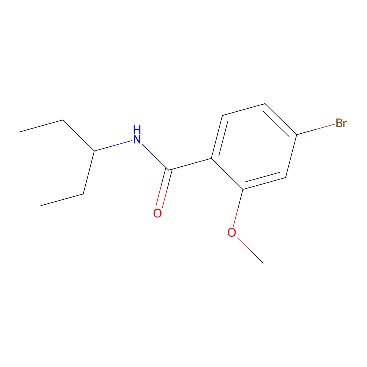 4-Bromo-N-(1-ethylpropyl)-2-methoxybenzamide molecular structure, CAS 1549483-66-0