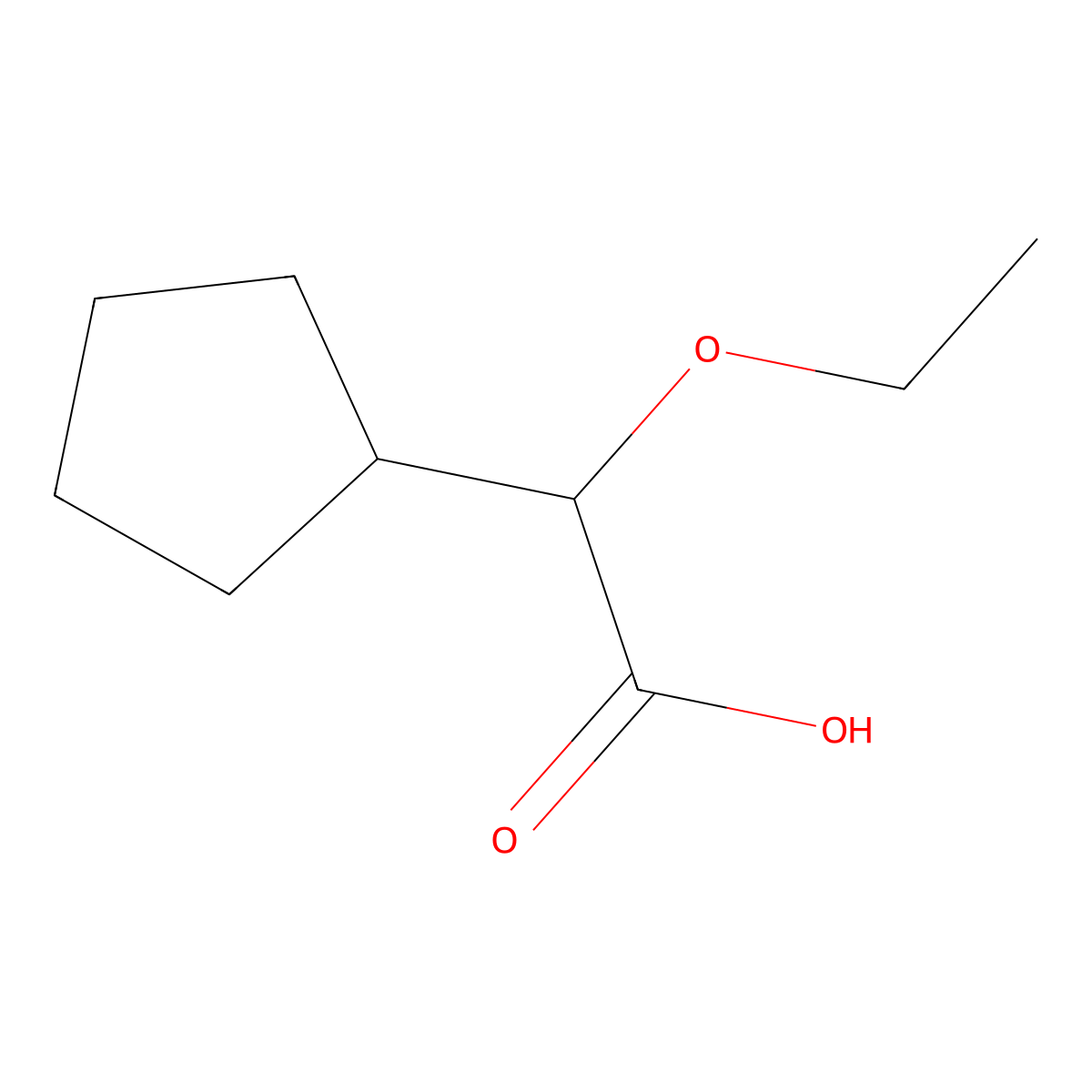 2-Cyclopentyl-2-ethoxyacetic acid molecular structure, CAS 1549522-72-6