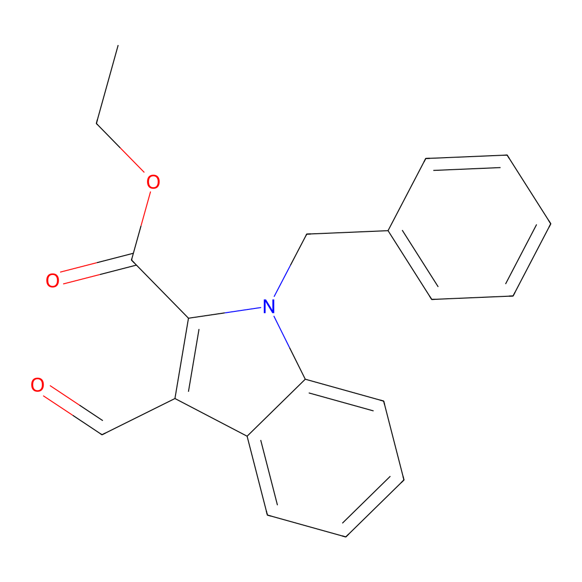 ethyl 1-benzyl-3-formyl-1H-indole-2-carboxylate molecular structure, CAS 154953-55-6