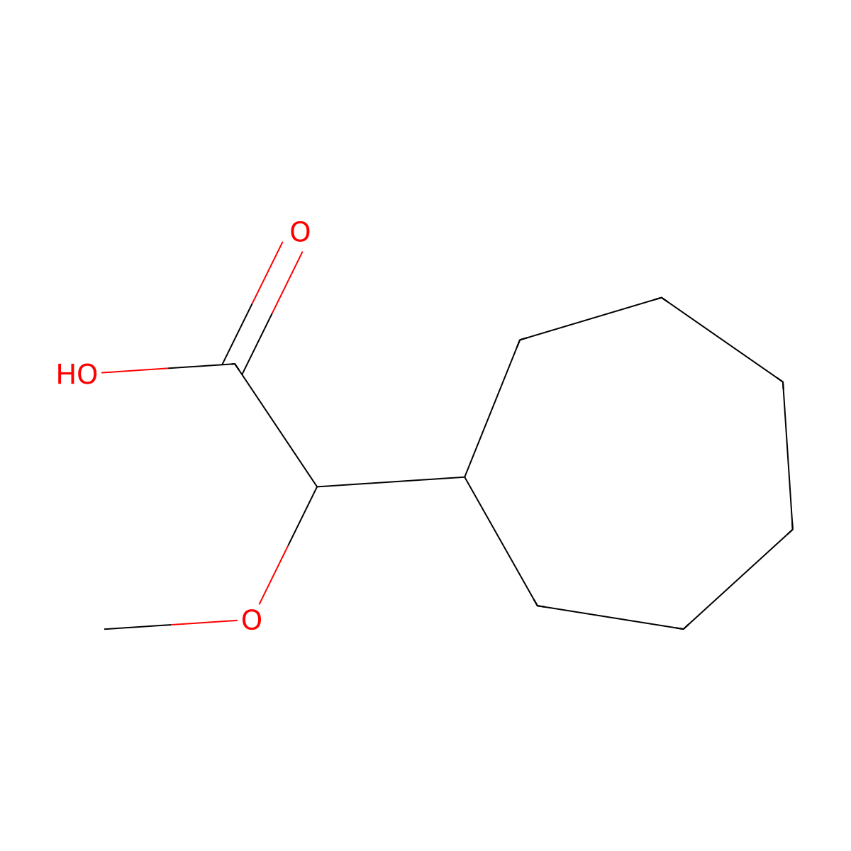 2-Cycloheptyl-2-methoxyacetic acid molecular structure, CAS 1549532-14-0