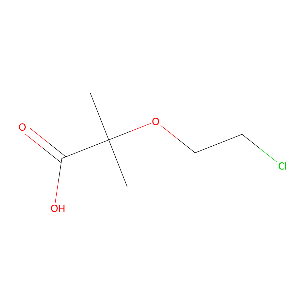 2-(2-Chloroethoxy)-2-methylpropanoic acid molecular structure, CAS 1549532-87-7
