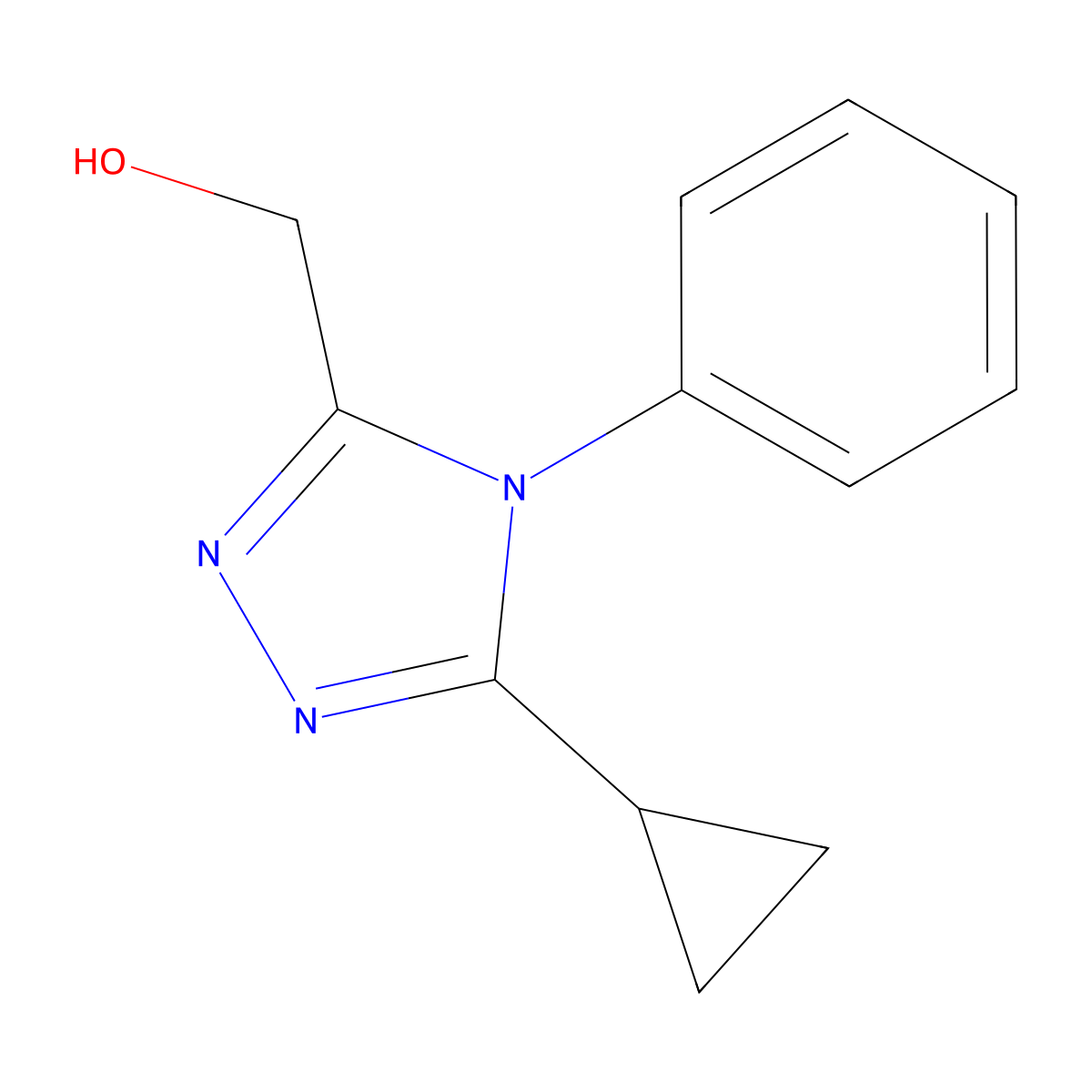 (5-Cyclopropyl-4-phenyl-4H-1,2,4-triazol-3-YL)methanol molecular structure, CAS 1549545-05-2