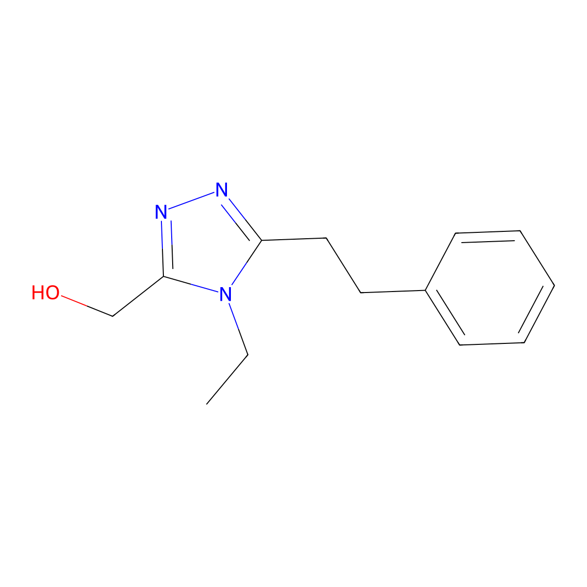 [4-ethyl-5-(2-phenylethyl)-4H-1,2,4-triazol-3-yl]methanol molecular structure, CAS 1549545-32-5