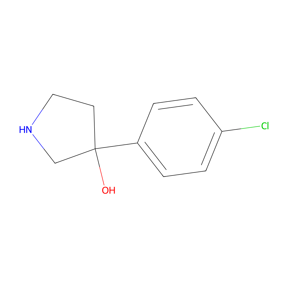 3-(4-Chlorophenyl)pyrrolidin-3-ol molecular structure, CAS 154956-79-3