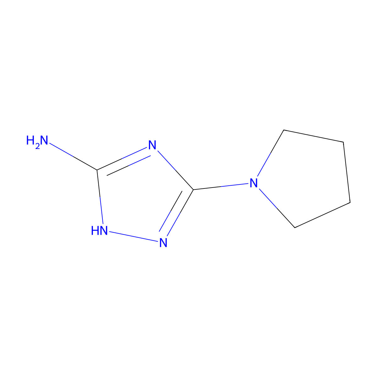 5-(pyrrolidin-1-yl)-4H-1,2,4-triazol-3-amine molecular structure, CAS 154956-89-5