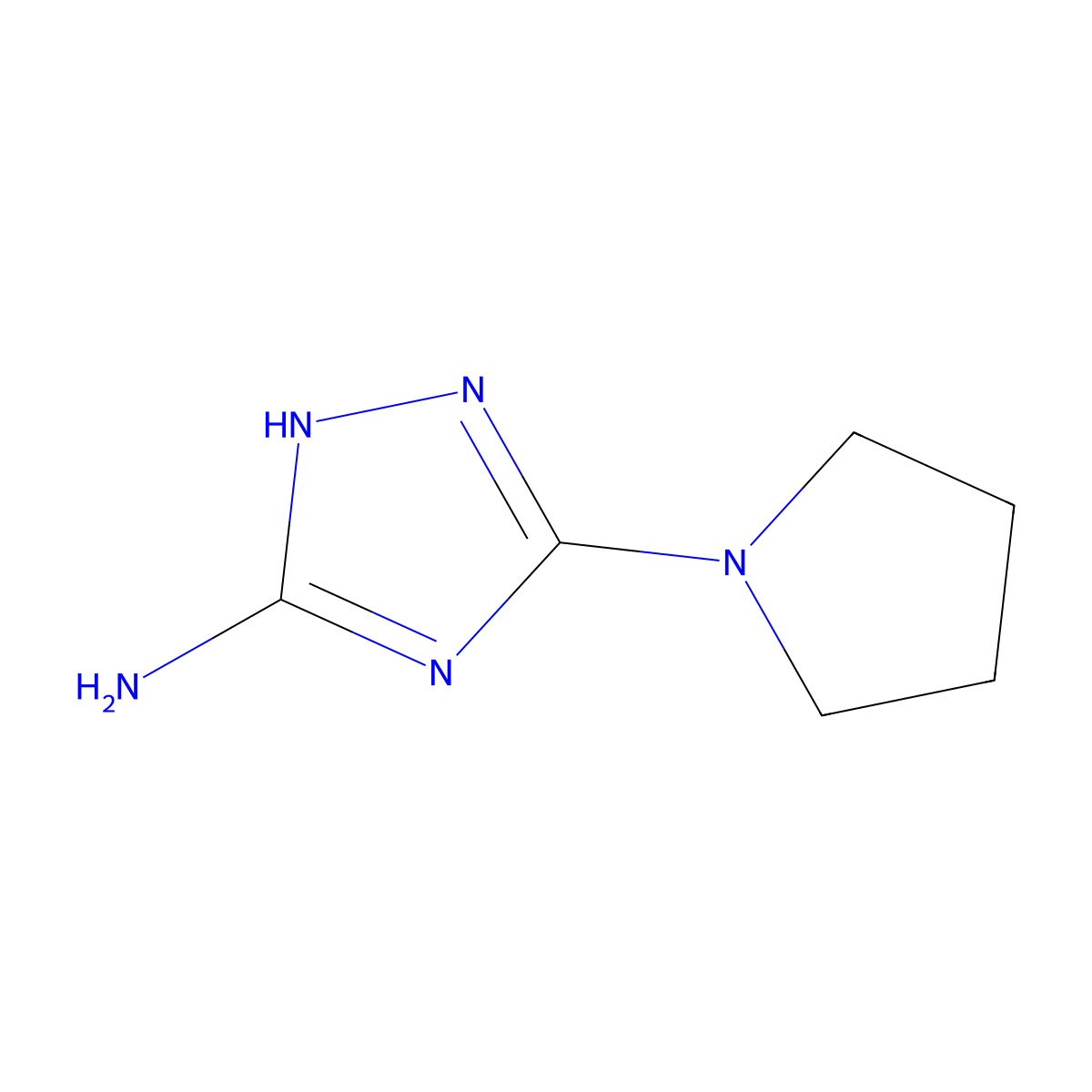5-(pyrrolidin-1-yl)-4H-1,2,4-triazol-3-amine molecular structure, CAS 154956-89-5