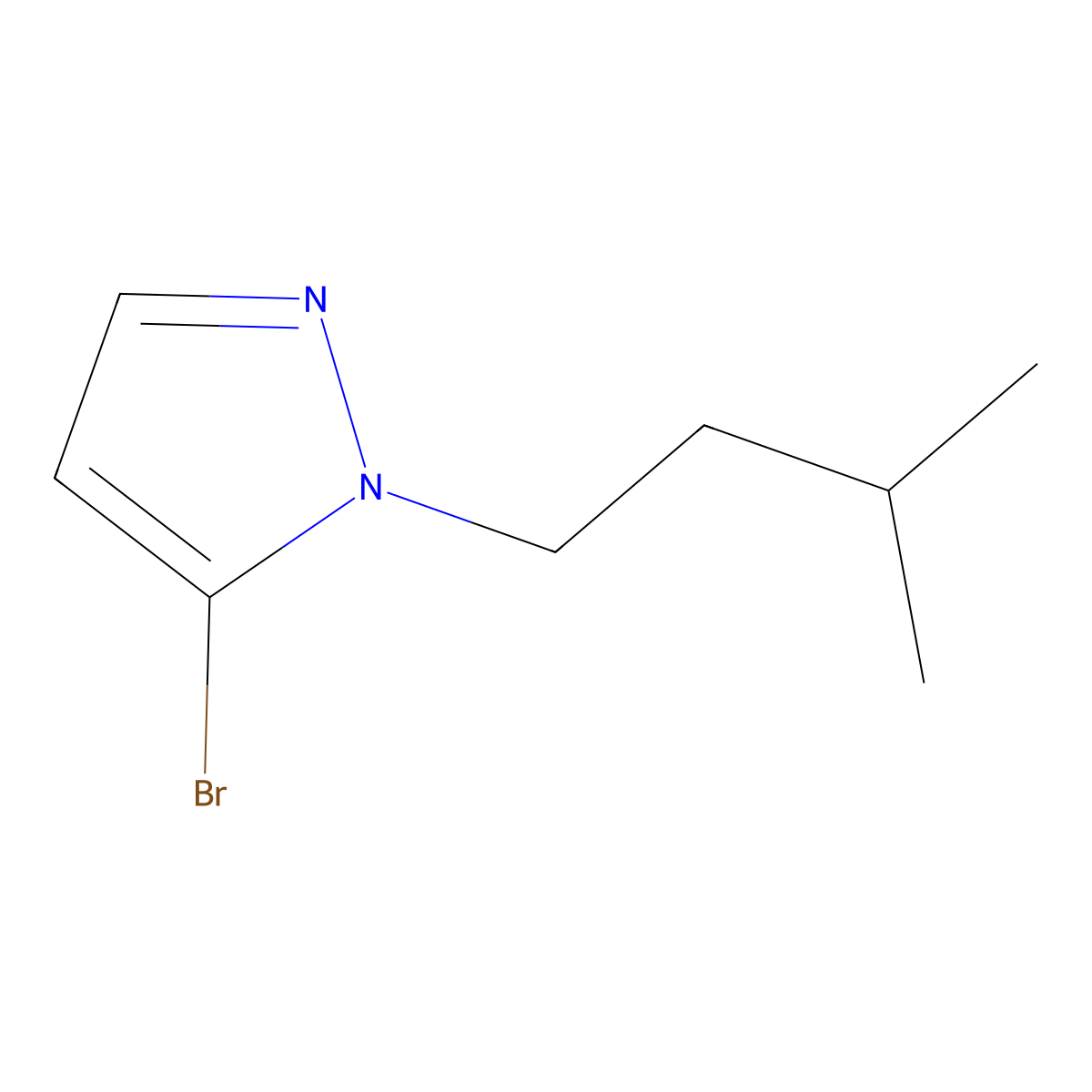 5-bromo-1-(3-methylbutyl)-1H-pyrazole molecular structure, CAS 1549573-33-2