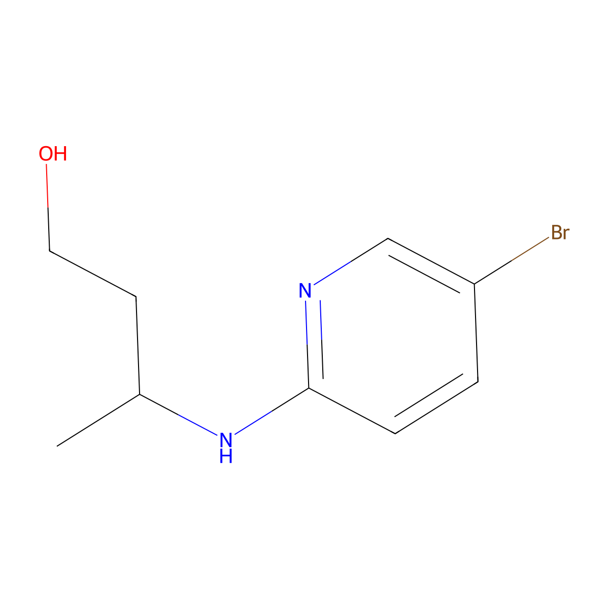 3-[(5-Bromopyridin-2-yl)amino]butan-1-ol molecular structure, CAS 1549576-41-1