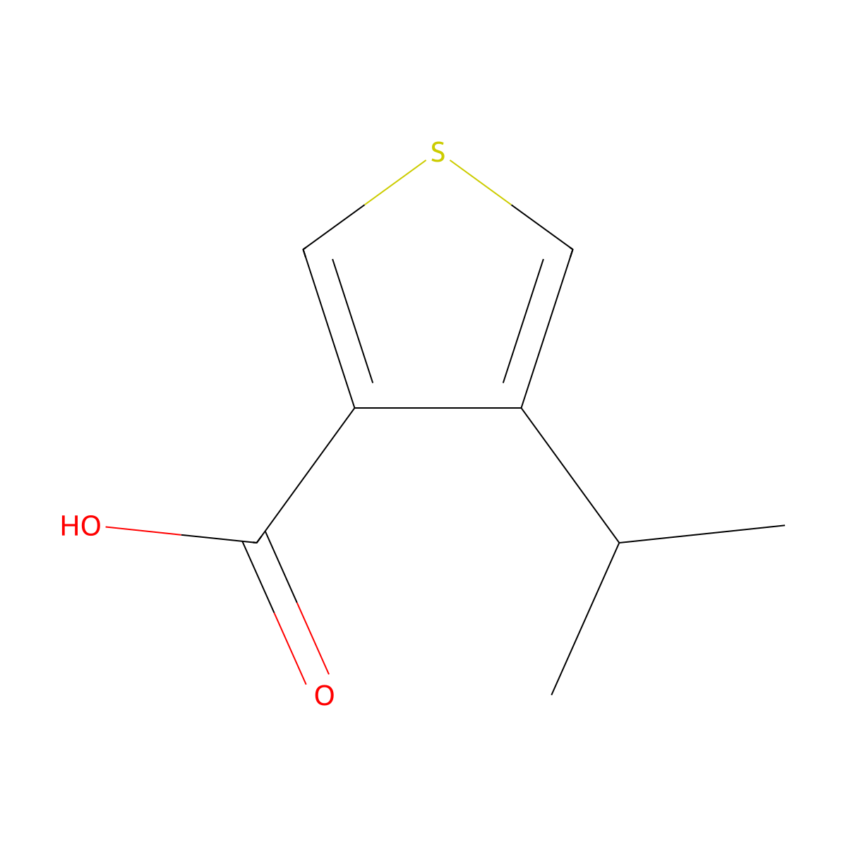 4-(Propan-2-yl)thiophene-3-carboxylic acid molecular structure, CAS 1549594-54-8