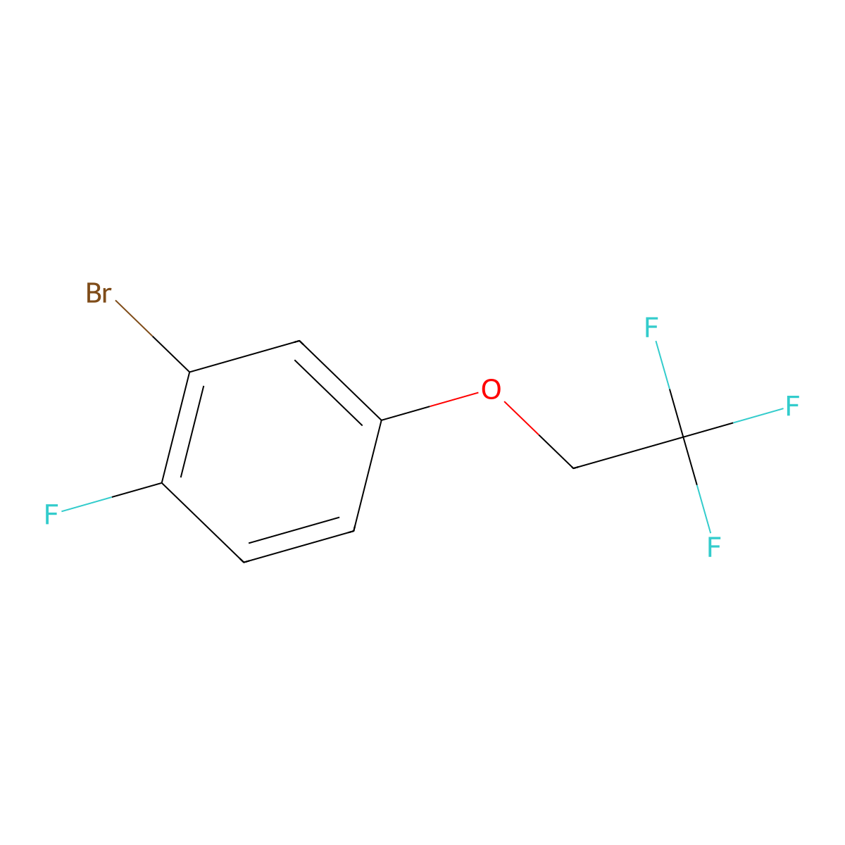 2-Bromo-1-fluoro-4-(2,2,2-trifluoroethoxy)benzene molecular structure, CAS 1549597-57-0