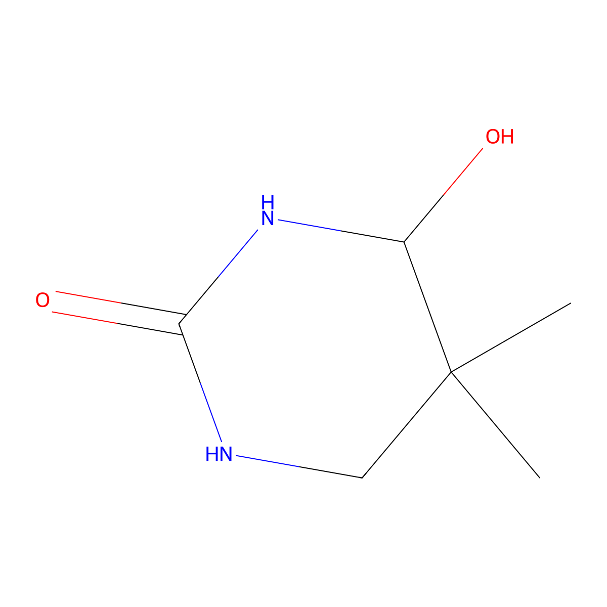 Tetrahydro-4-hydroxy-5,5-dimethyl-1H-pyrimidin-2-one molecular structure, CAS 15496-91-0