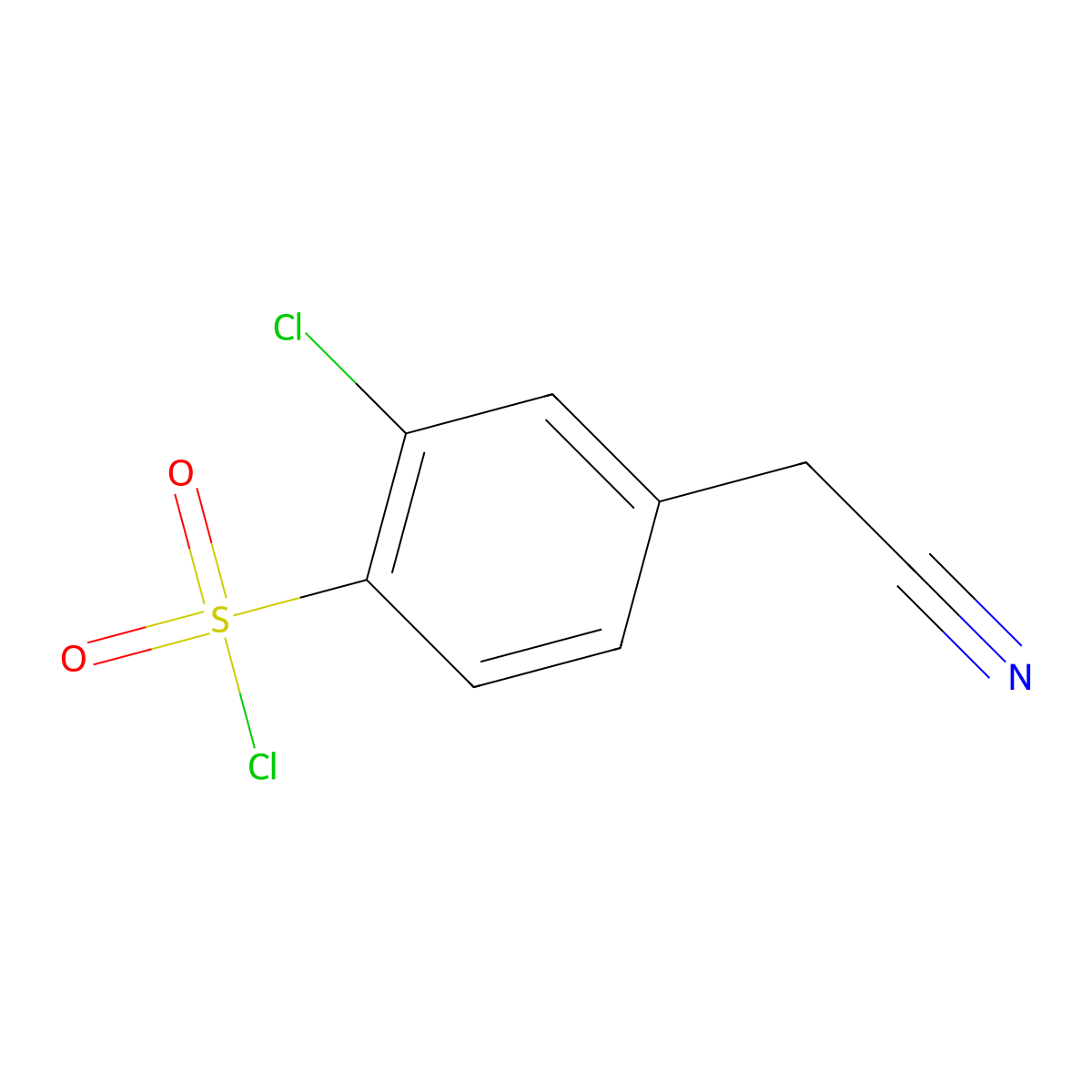 2-Chloro-4-(cyanomethyl)benzene-1-sulfonyl chloride molecular structure, CAS 1549606-45-2