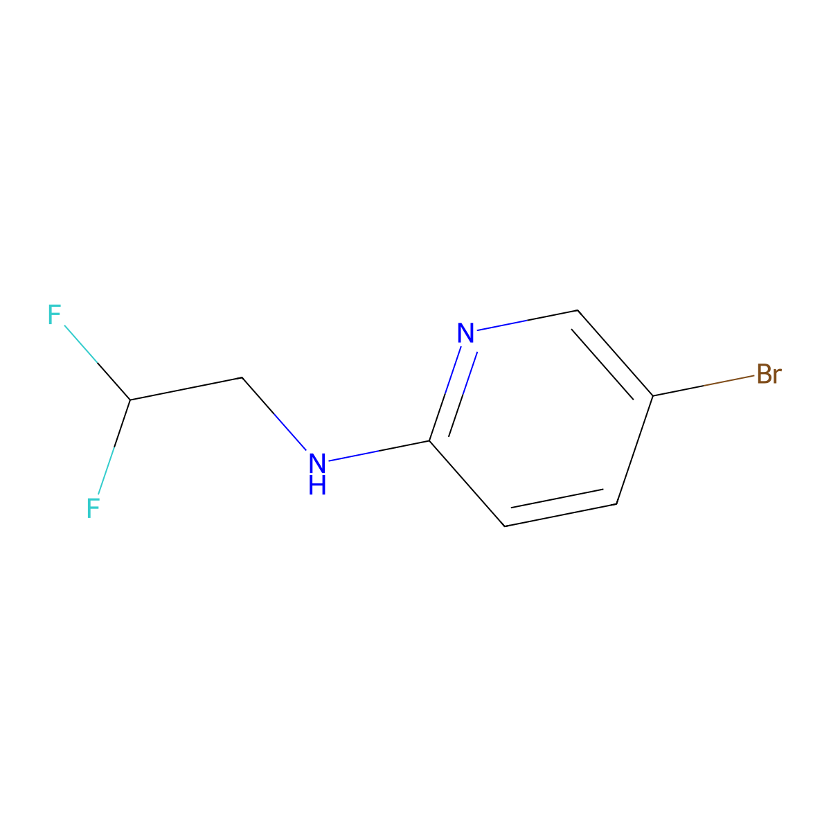 5-bromo-N-(2,2-difluoroethyl)pyridin-2-amine molecular structure, CAS 1549630-09-2