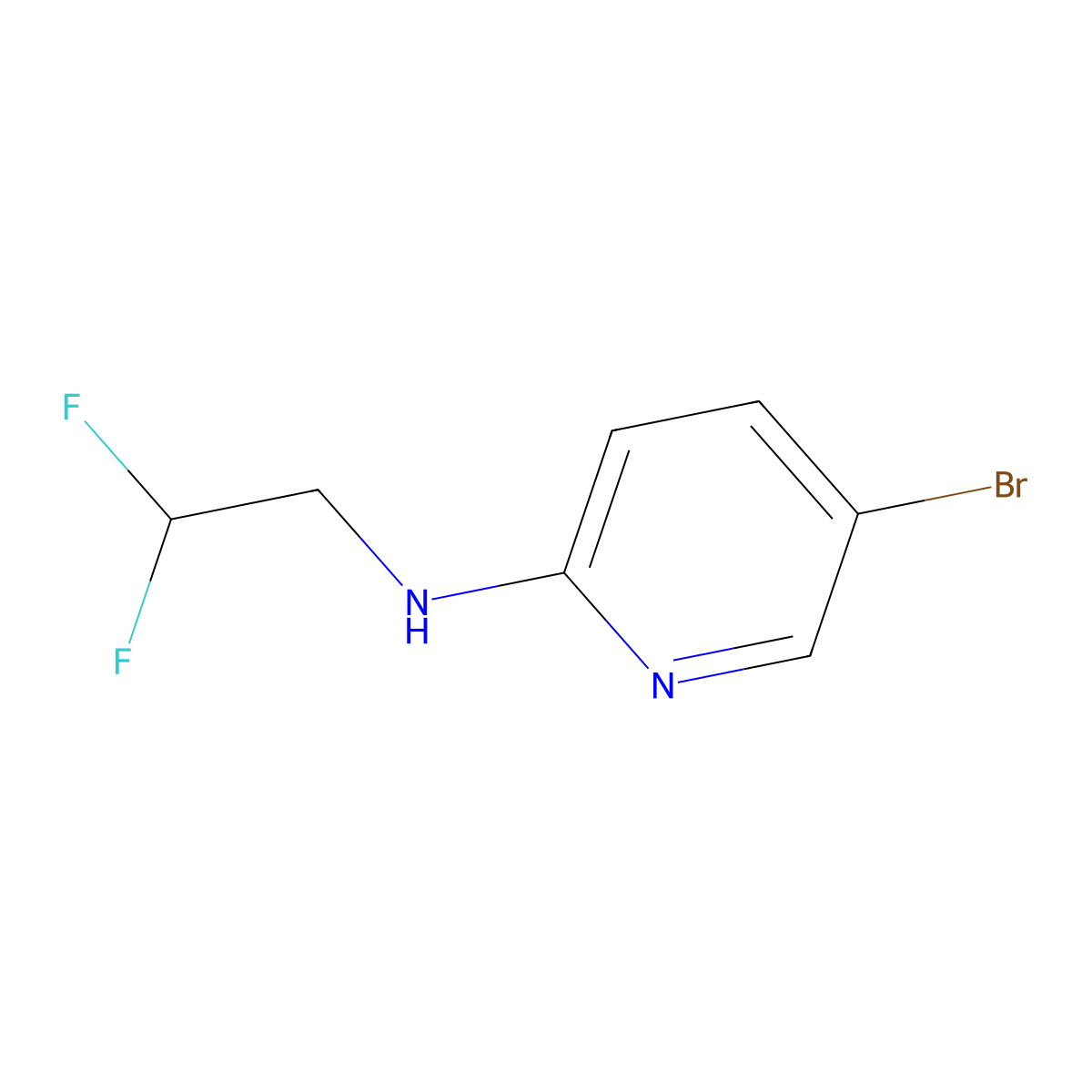 5-bromo-N-(2,2-difluoroethyl)pyridin-2-amine molecular structure, CAS 1549630-09-2