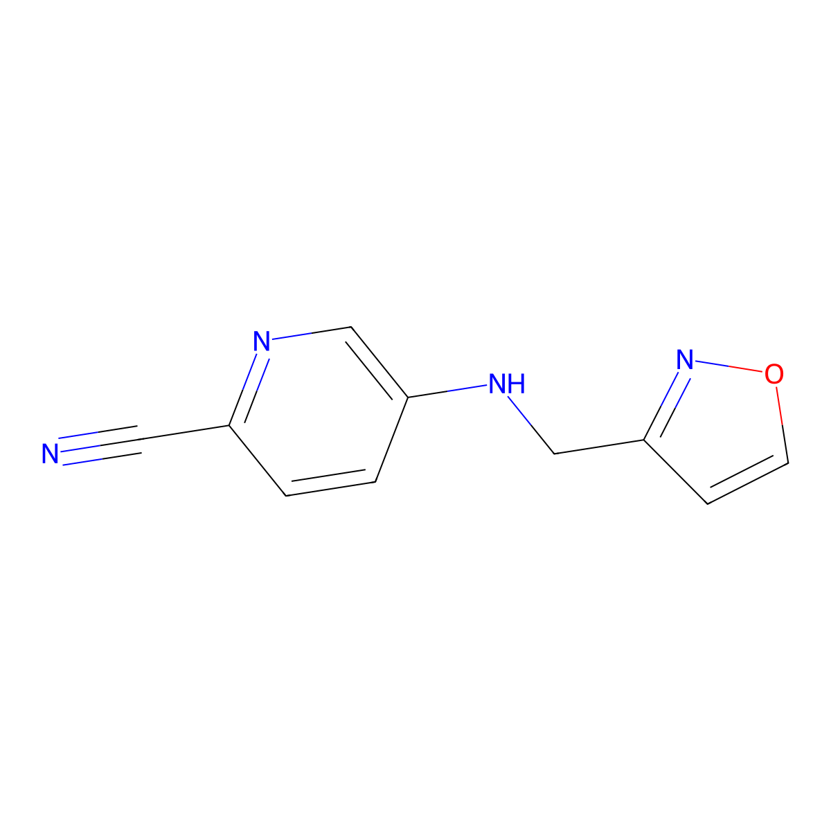5-{[(1,2-Oxazol-3-yl)methyl]amino}pyridine-2-carbonitrile molecular structure, CAS 1549650-83-0