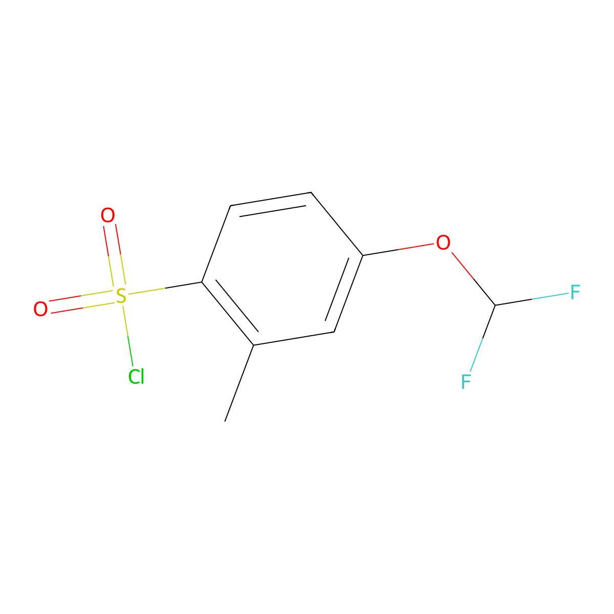 4-(Difluoromethoxy)-2-methylbenzene-1-sulfonyl chloride molecular structure, CAS 1549651-03-7