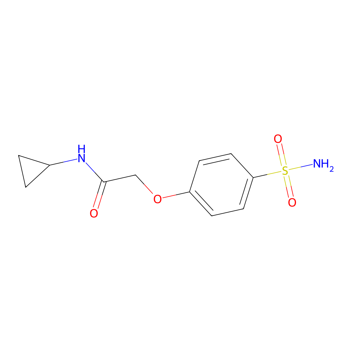 N-cyclopropyl-2-(4-sulfamoylphenoxy)acetamide molecular structure, CAS 1549678-91-2