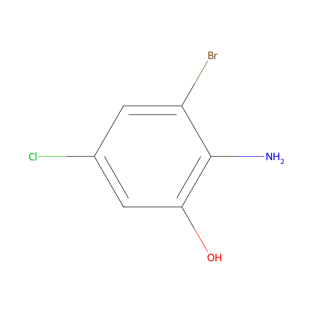 2-Amino-3-bromo-5-chlorophenol molecular structure, CAS 1549689-88-4