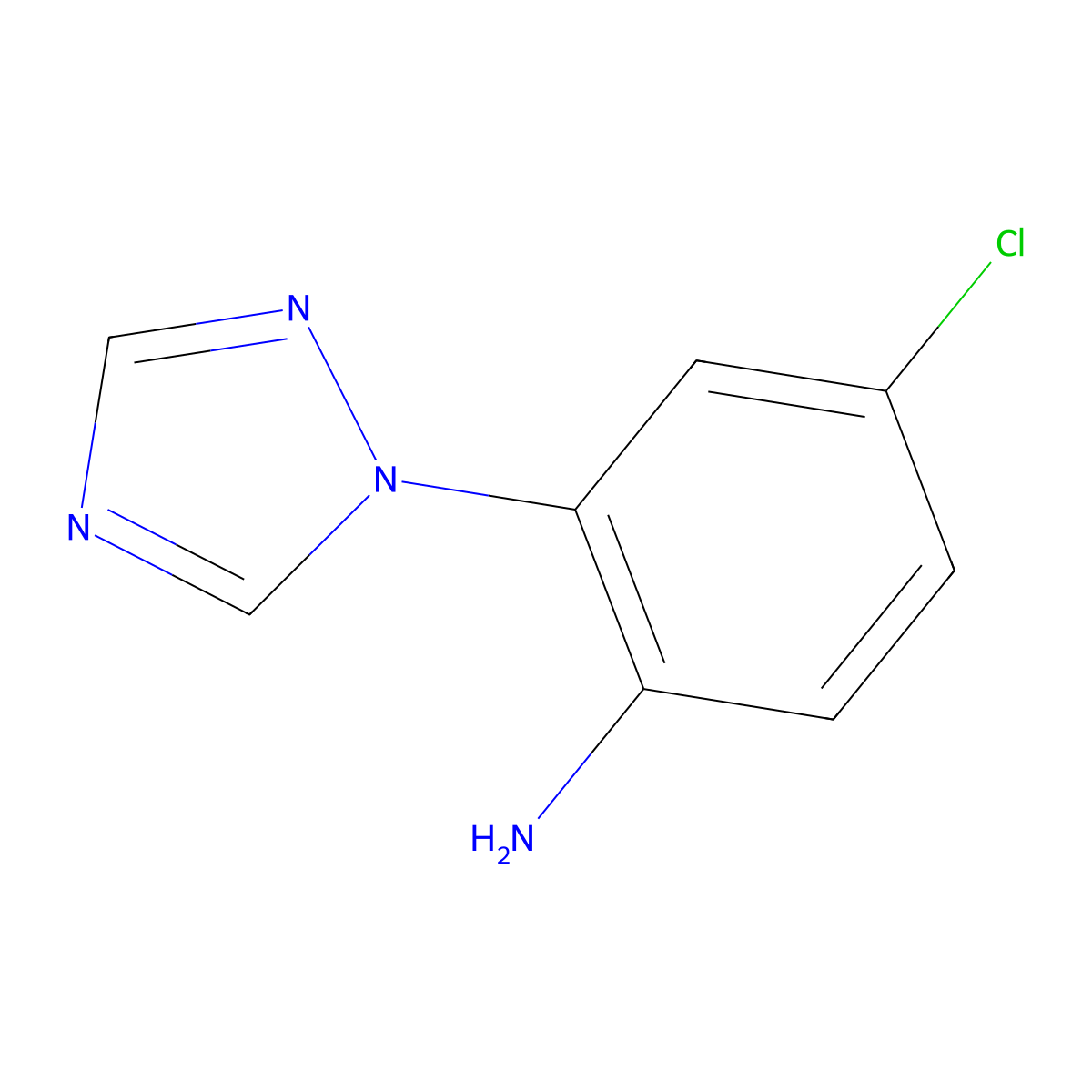 4-chloro-2-(1H-1,2,4-triazol-1-yl)aniline molecular structure, CAS 1549698-77-2
