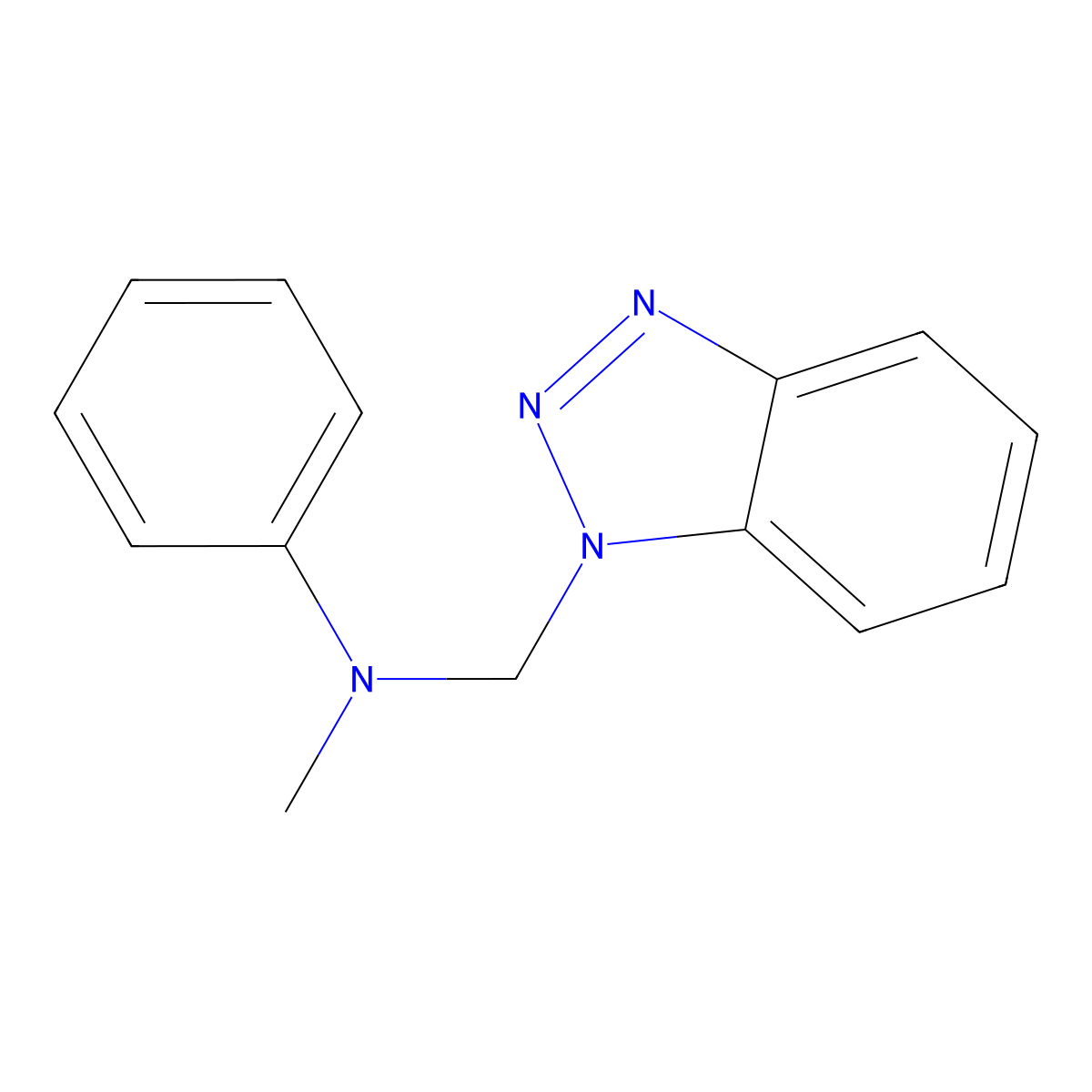 N-((1H-Benzotriazol-1-yl)methyl)-N-methylaniline molecular structure, CAS 15497-51-5