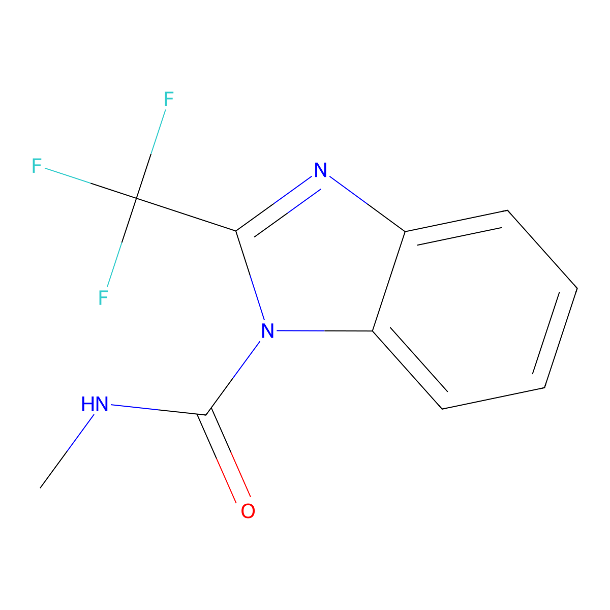 2-Trifluoromethyl-benzoimidazole-1-carboxylic acid methylamide molecular structure, CAS 15497-67-3