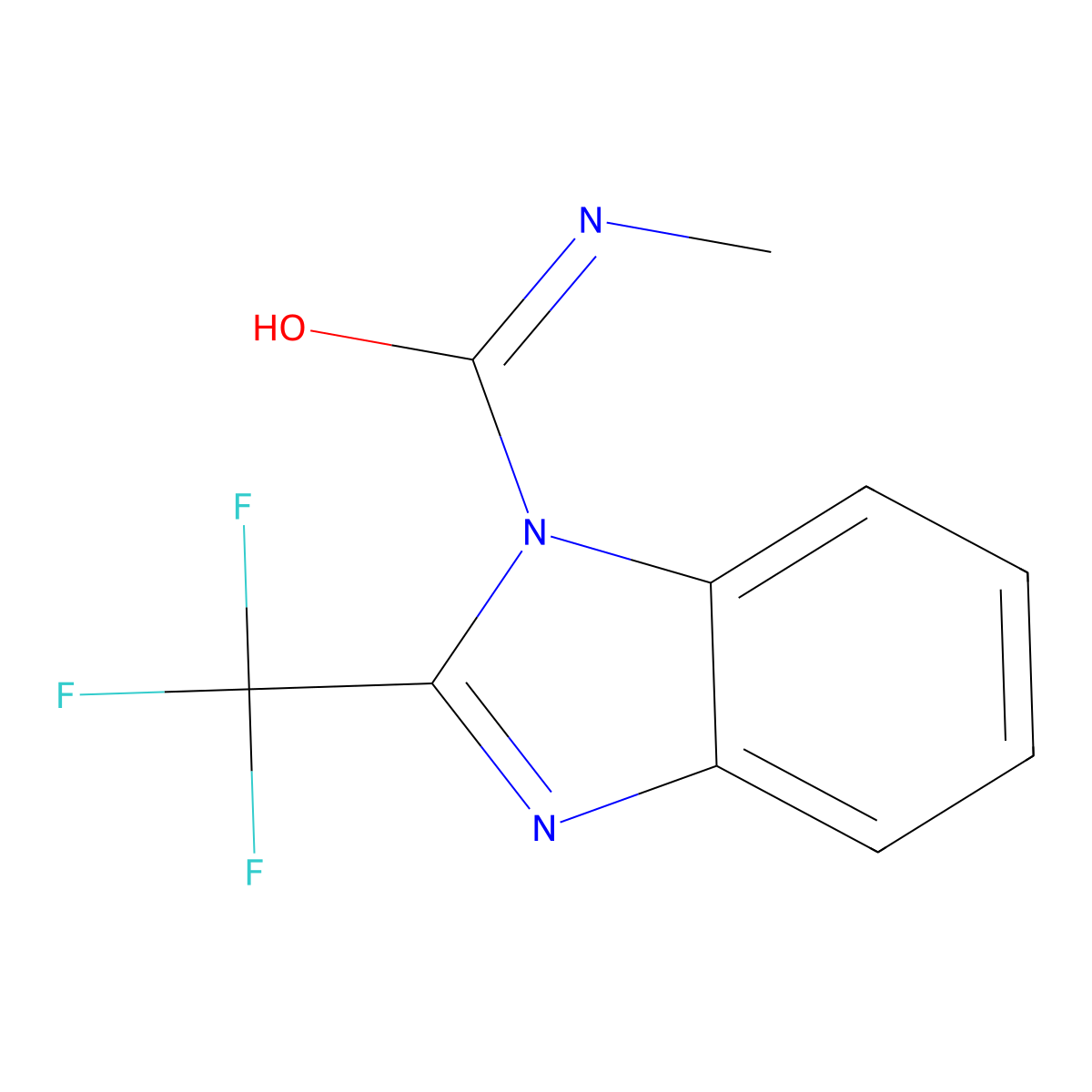 2-Trifluoromethyl-benzoimidazole-1-carboxylic acid methylamide molecular structure, CAS 15497-67-3