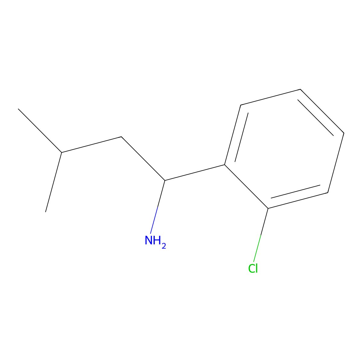 (R)-1-(2-Chlorophenyl)-3-methylbutan-1-amine molecular structure, CAS 1549710-42-0