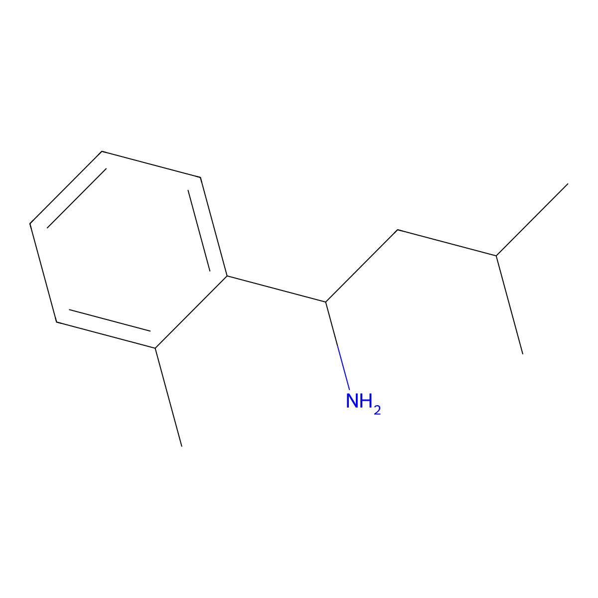 (1R)-3-methyl-1-(2-methylphenyl)butan-1-amine molecular structure, CAS 1549710-50-0