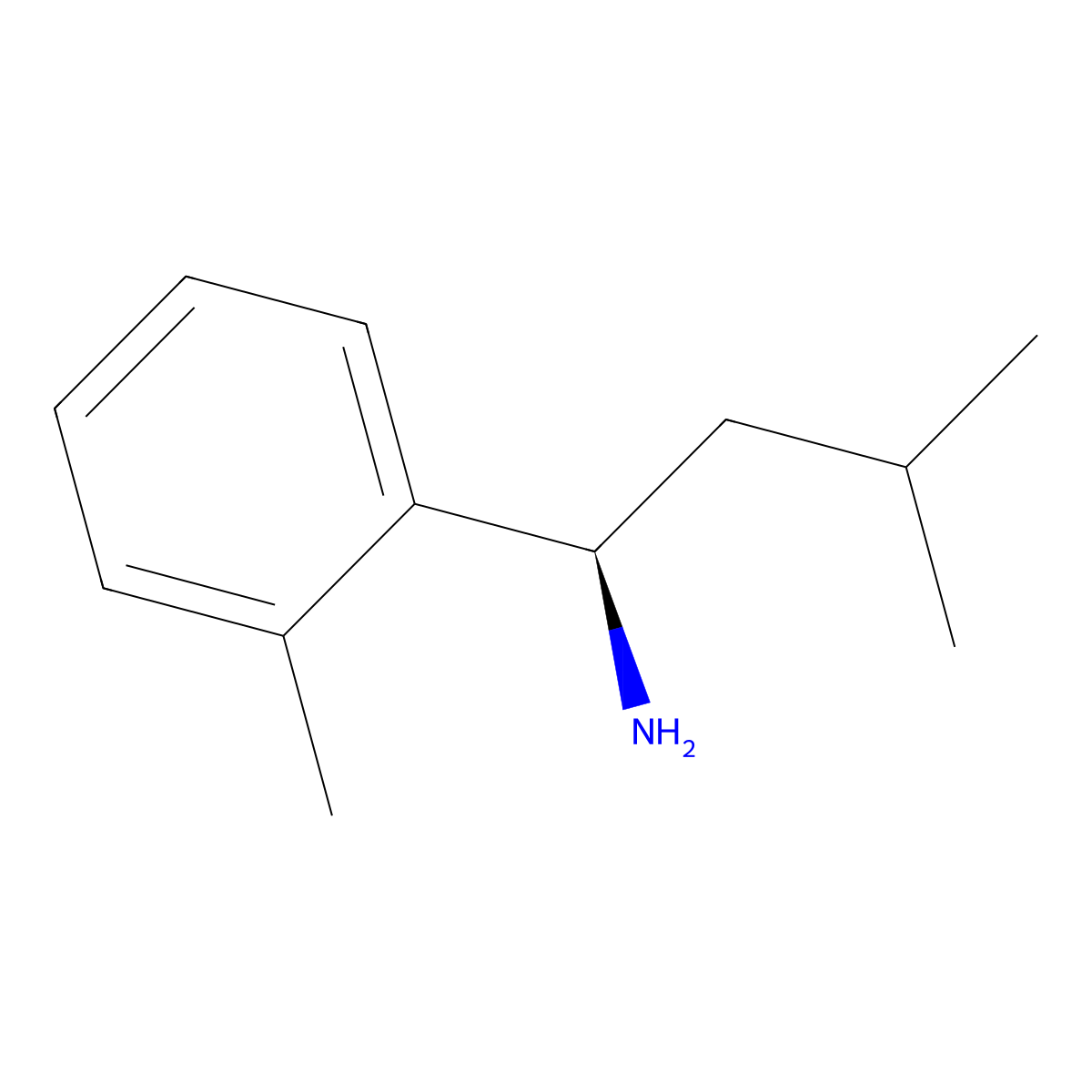 (1R)-3-methyl-1-(2-methylphenyl)butan-1-amine molecular structure, CAS 1549710-50-0
