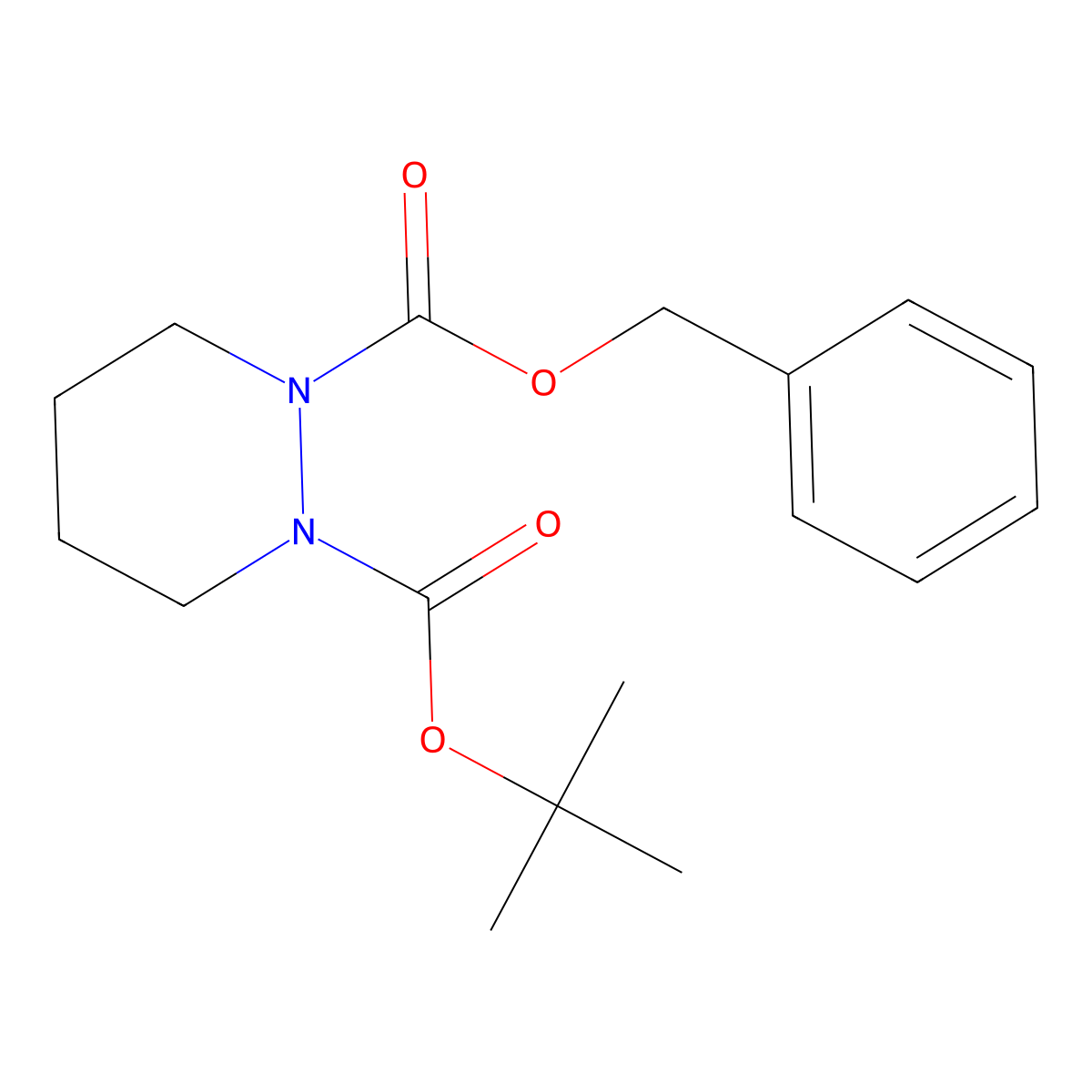 1-Benzyl 2-(tert-butyl) tetrahydro-1,2-pyridazinedicarboxylate molecular structure, CAS 154972-38-0