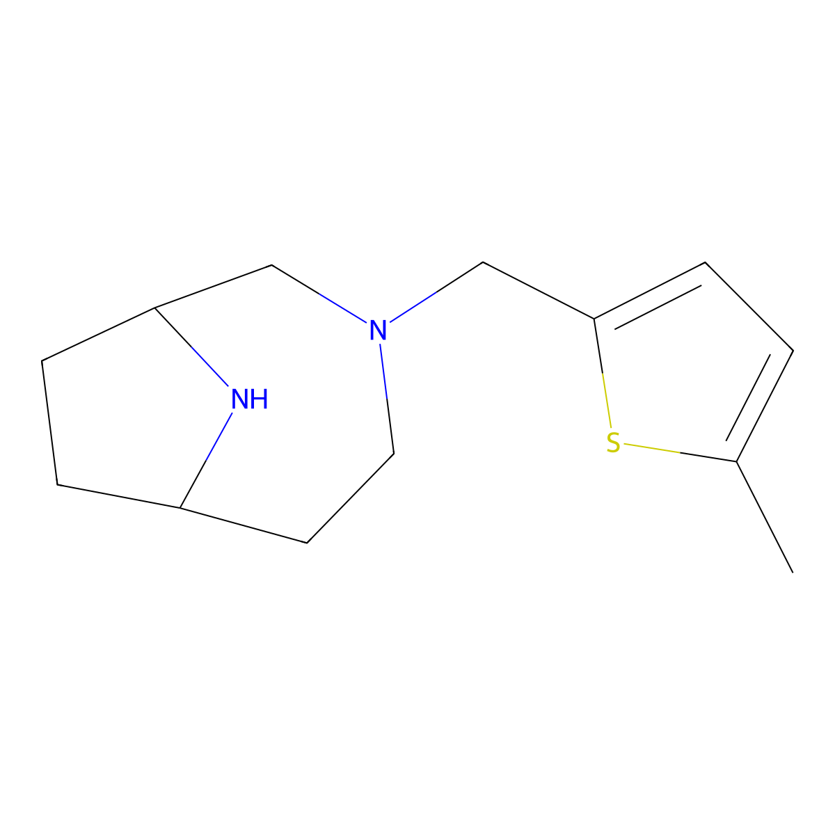 3-((5-Methylthiophen-2-yl)methyl)-3,9-diazabicyclo[4.2.1]nonane molecular structure, CAS 1549753-81-2