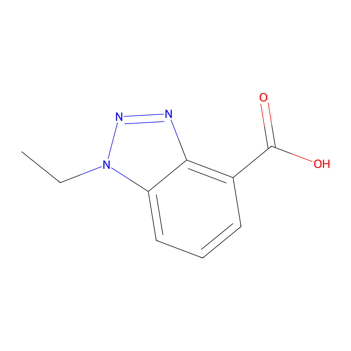 1-ethyl-1H-1,2,3-benzotriazole-4-carboxylic acid molecular structure, CAS 1549768-27-5