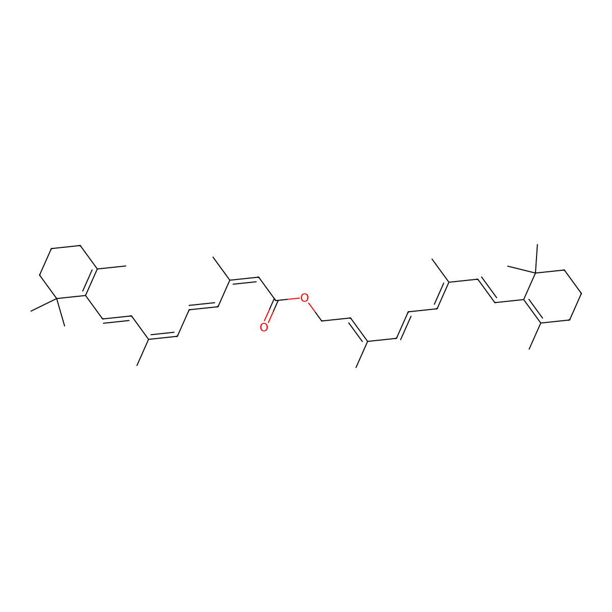 Retinyl Retinoate molecular structure, CAS 15498-86-9