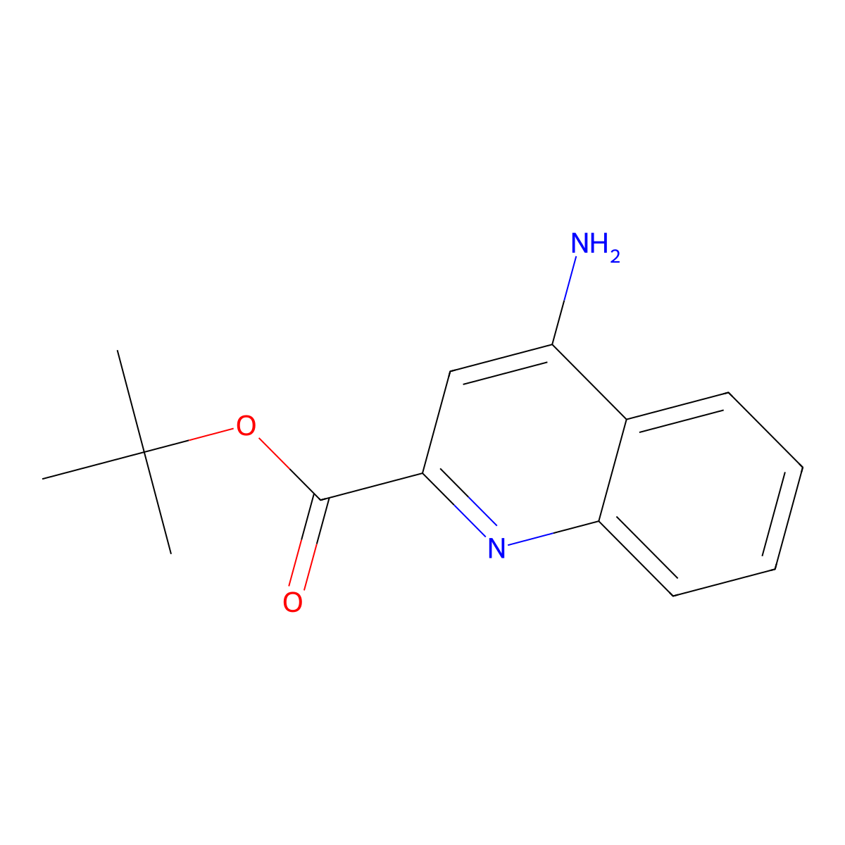 Tert-butyl 4-aminoquinoline-2-carboxylate molecular structure, CAS 1549801-37-7