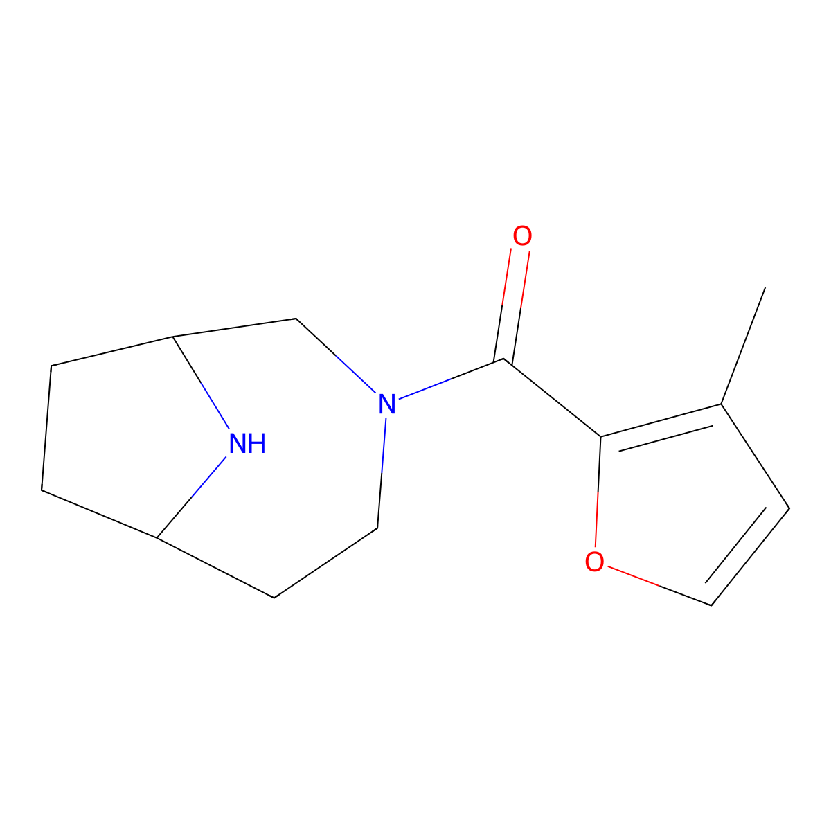 3,9-Diazabicyclo[4.2.1]nonan-3-yl(3-methylfuran-2-yl)methanone molecular structure, CAS 1549809-96-2