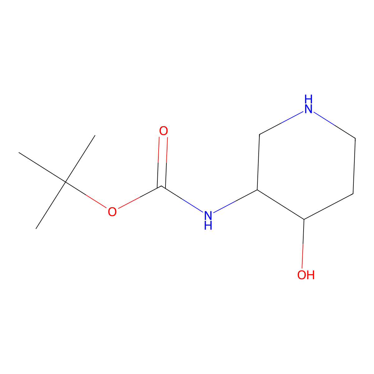 tert-Butyl ((3S,4R)-4-hydroxypiperidin-3-yl)carbamate molecular structure, CAS 1549812-73-8