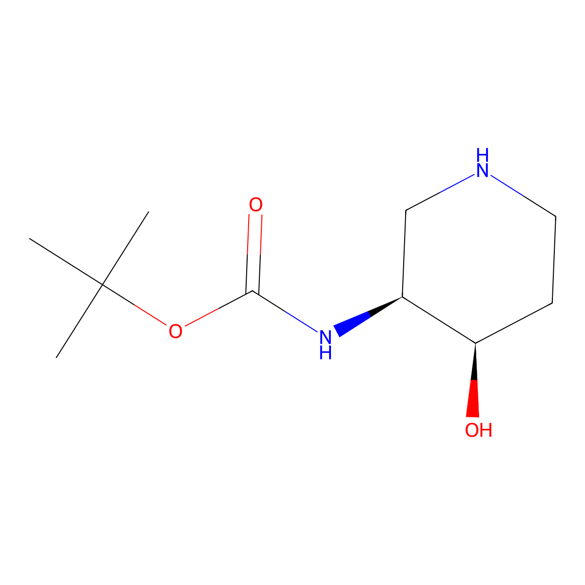 tert-Butyl ((3S,4R)-4-hydroxypiperidin-3-yl)carbamate molecular structure, CAS 1549812-73-8
