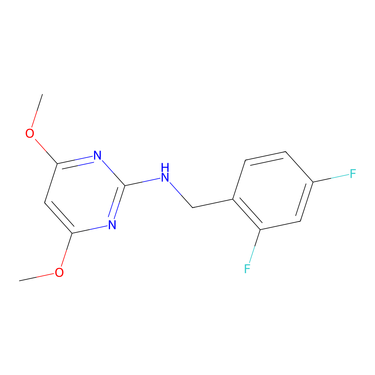 N-[(2,4-difluorophenyl)methyl]-4,6-dimethoxypyrimidin-2-amine molecular structure, CAS 1549827-82-8