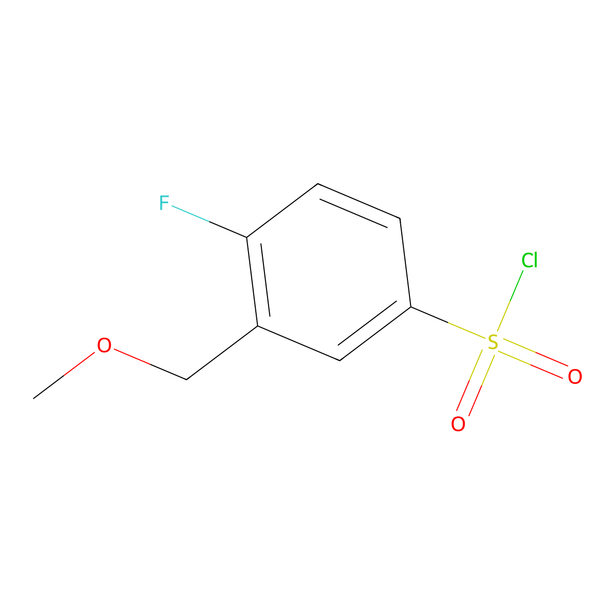 4-Fluoro-3-(methoxymethyl)benzene-1-sulfonyl chloride molecular structure, CAS 1549835-45-1