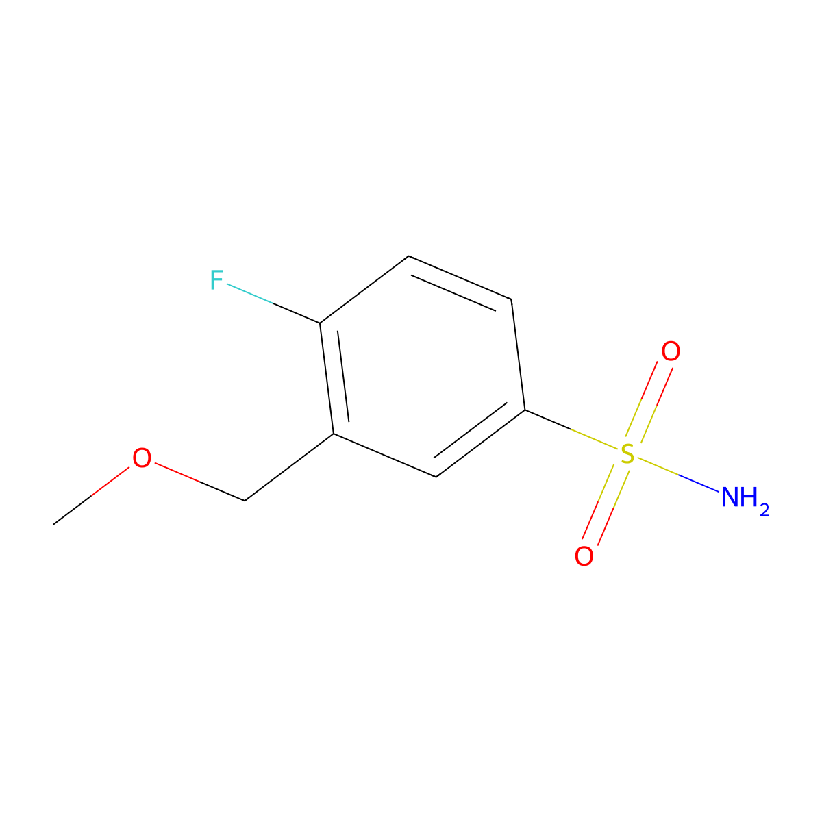 4-Fluoro-3-(methoxymethyl)benzene-1-sulfonamide molecular structure, CAS 1549835-51-9