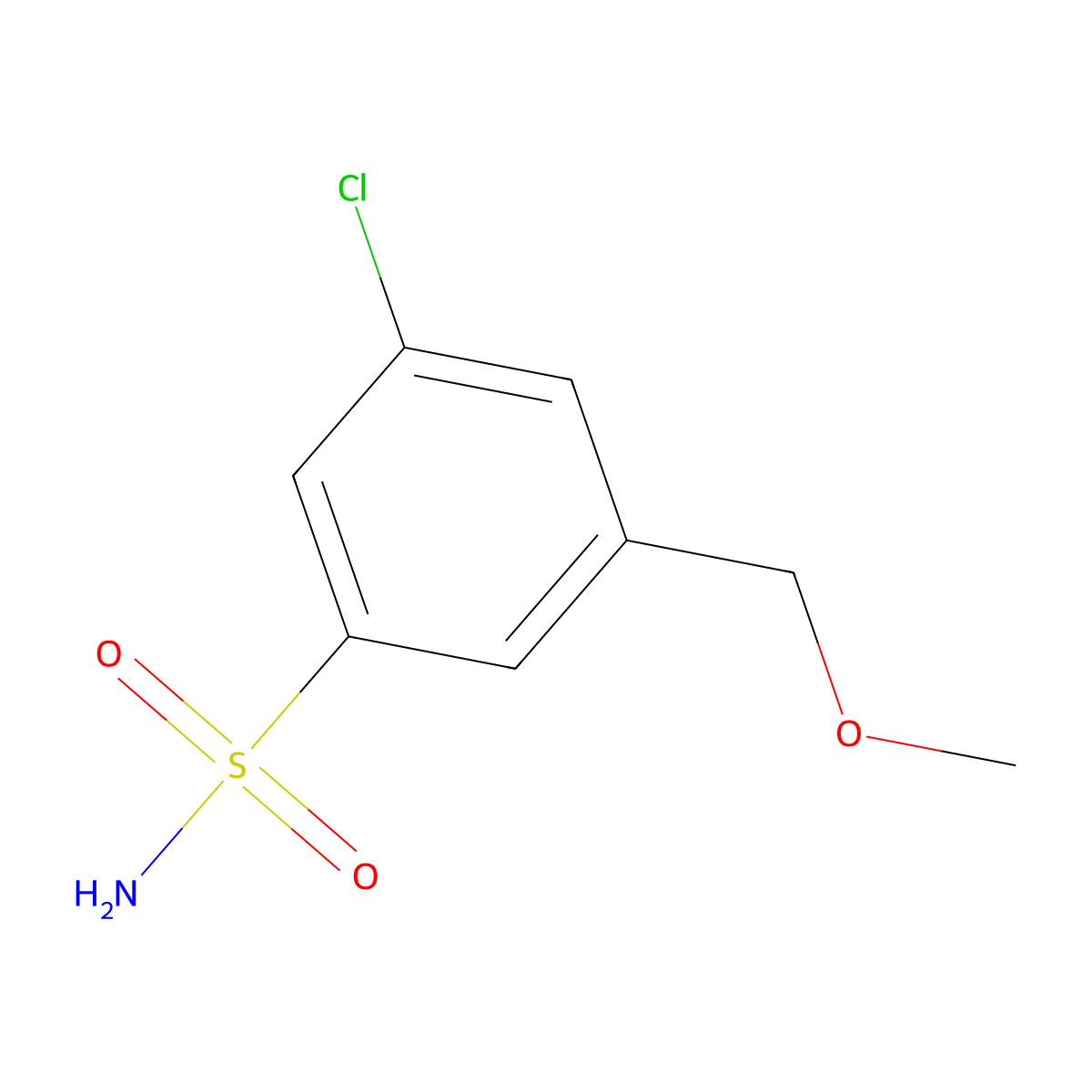 3-Chloro-5-(methoxymethyl)benzene-1-sulfonamide molecular structure, CAS 1549835-54-2