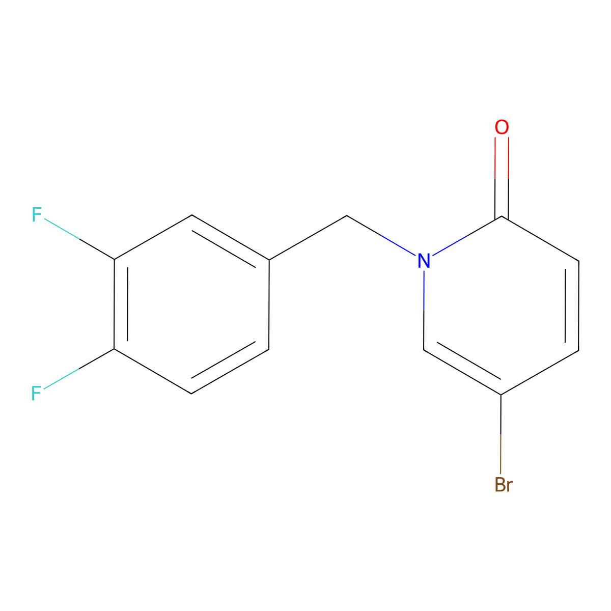 5-Bromo-1-(3,4-difluorobenzyl)pyridin-2(1H)-one molecular structure, CAS 1549835-87-1