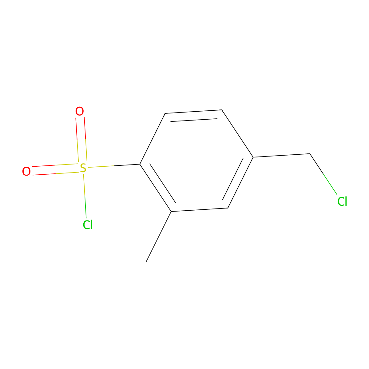 4-(Chloromethyl)-2-methylbenzene-1-sulfonyl chloride molecular structure, CAS 1549839-77-1