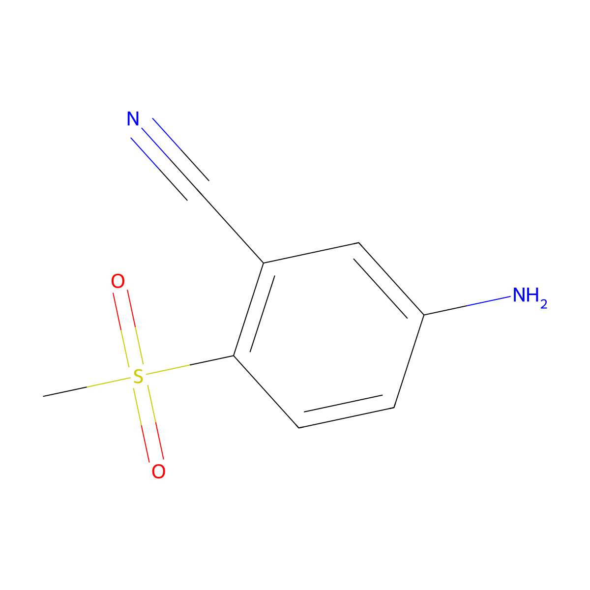 5-Amino-2-(methylsulfonyl)benzonitrile molecular structure, CAS 1549858-32-3