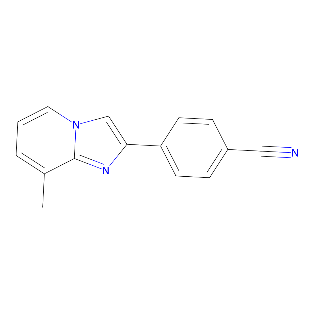 4-(8-Methylimidazo[1,2-a]pyridin-2-yl)benzonitrile molecular structure, CAS 1549865-79-3