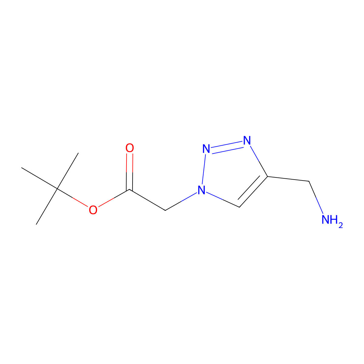 tert-butyl 2-[4-(aminomethyl)-1H-1,2,3-triazol-1-yl]acetate molecular structure, CAS 1549879-77-7